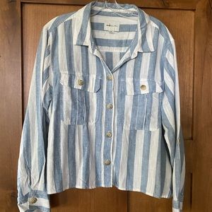 LAST CHANCE 😍AMERICAN EAGLE ❤️ NEW Linen Crop Button Down